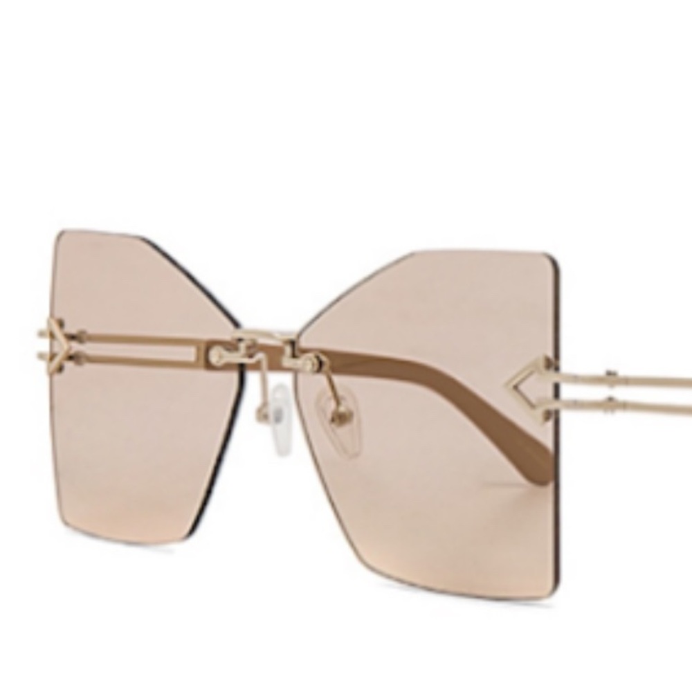 KAREN WALKER WANDERLUST CARAMEL SUNGLASSES IN CASE - Picture 2 of 13